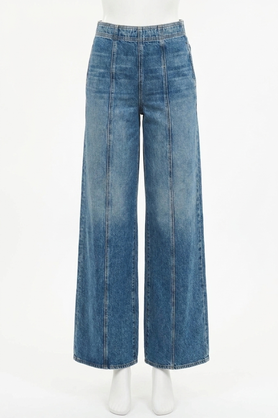 NEW ULLA JOHNSON the bianca wide legs jeans in danube